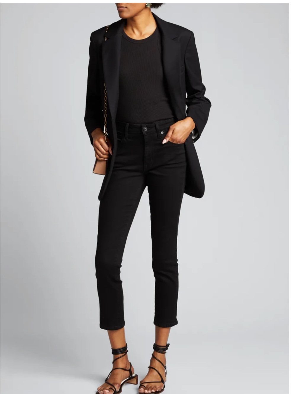 SLVRLAKE Lou Lou Black Cropped Straight Leg Jeans